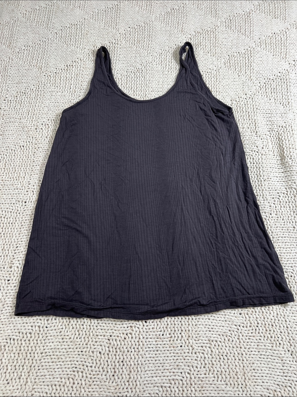 Tommy John Gray Ribbed Scoop Neck Tank
